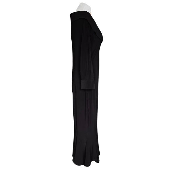 Norma Kamali Off Shoulder Fishtail Midi Dress in Black Women’s Large - Picture 7 of 9